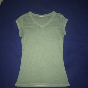 Fitted Green V-neck Tee